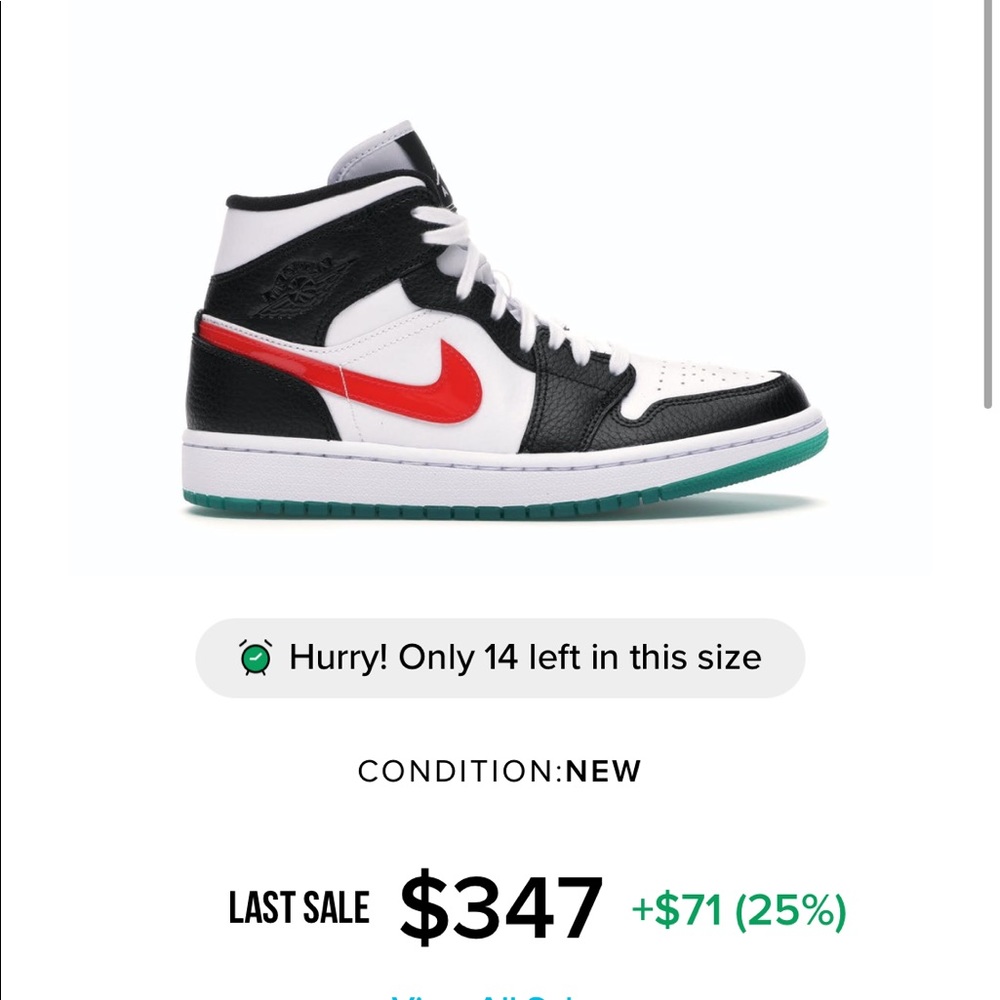 RARE Jordan 1 Mid Alternate Swooshes Red Yellow